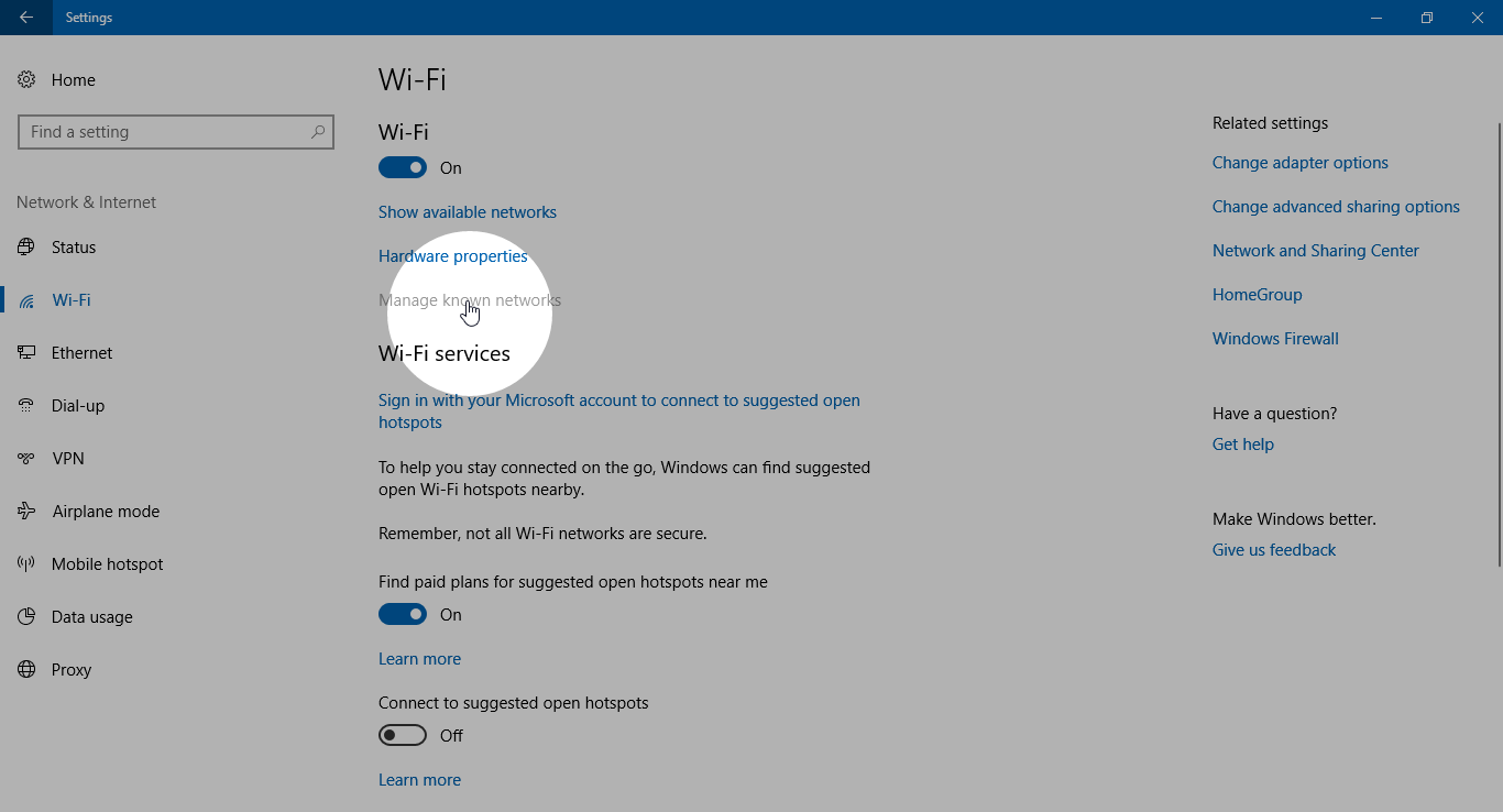 Manage Known Network